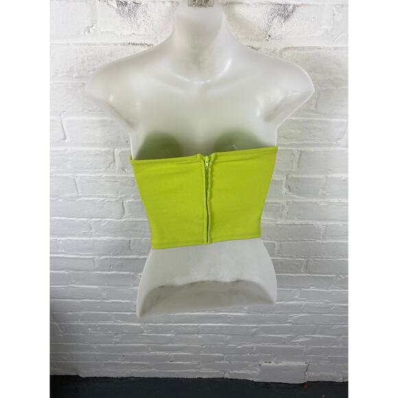 Gina Tricot Women's Low Cut Wired Tube Top Sleeveless Wash Less Green Size S - Picture 4 of 7